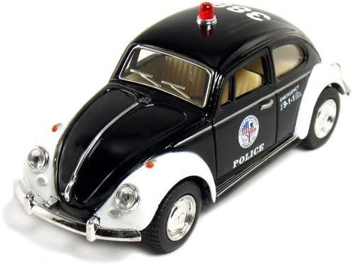 Classic Beetle Die Cast Metal Police Model Car (White)